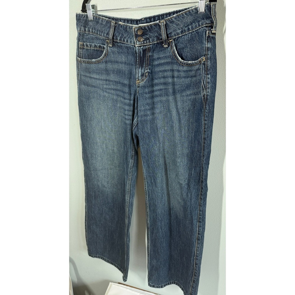 Hollister Jeans Sz 10 (30) Blue Low Rise Baggy Flap Pocket Y2K Streetwear Indie